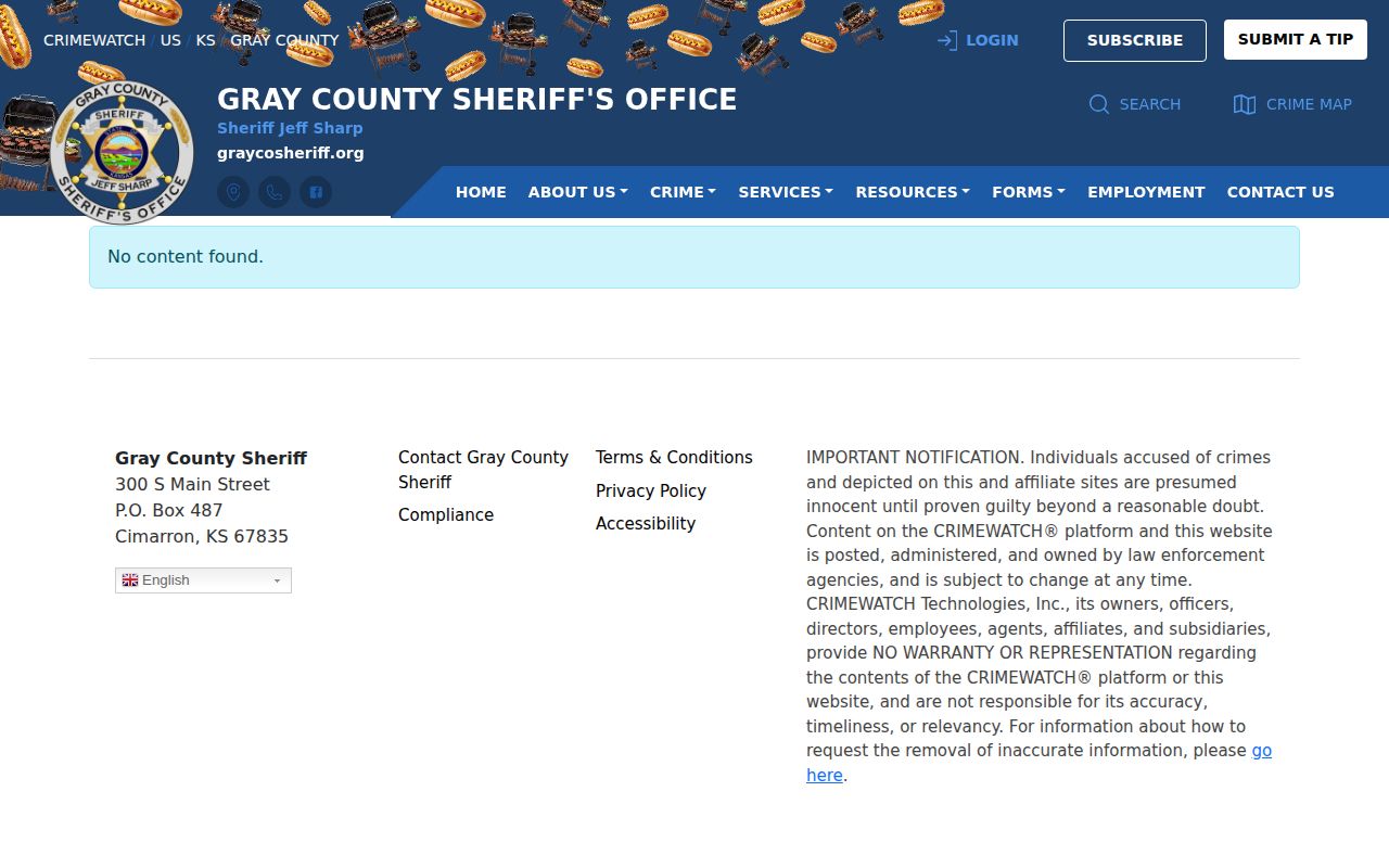 Gray County official warrant record channel